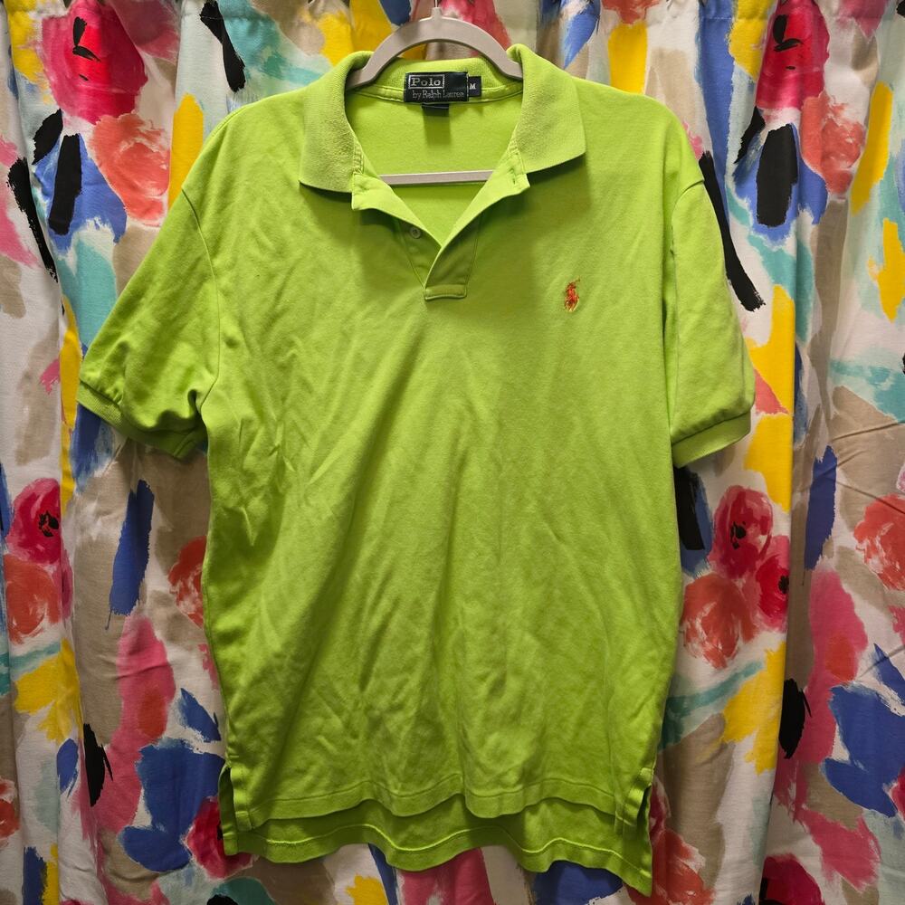 Polo‎ Ralph Lauren lime green short sleeve mens polo shirt medium